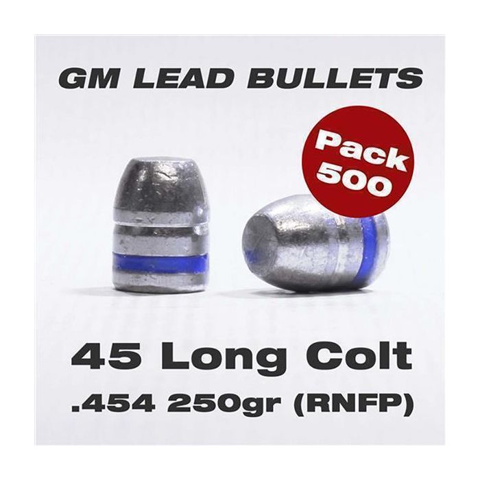 GM Lead Bullets .454 250gr (RNFP) Pk 500 45LC