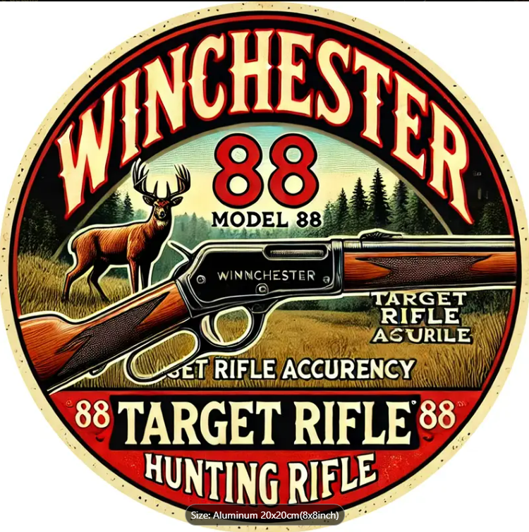 WINCHESTER MODEL 88 VINTAGE ALUMINIUM SIGN 20cm