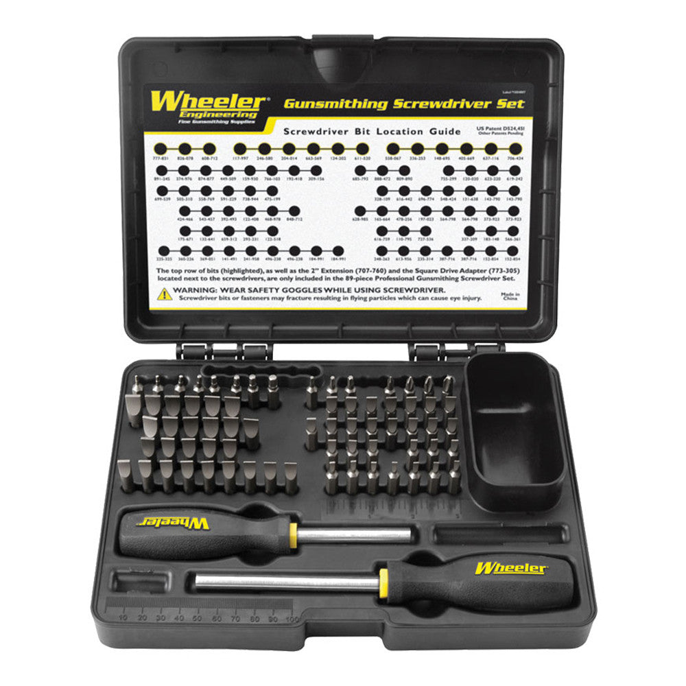 WHEELER 89 PIECE PROFESSIONAL GUNSMITHING SCREWDRIVER SET