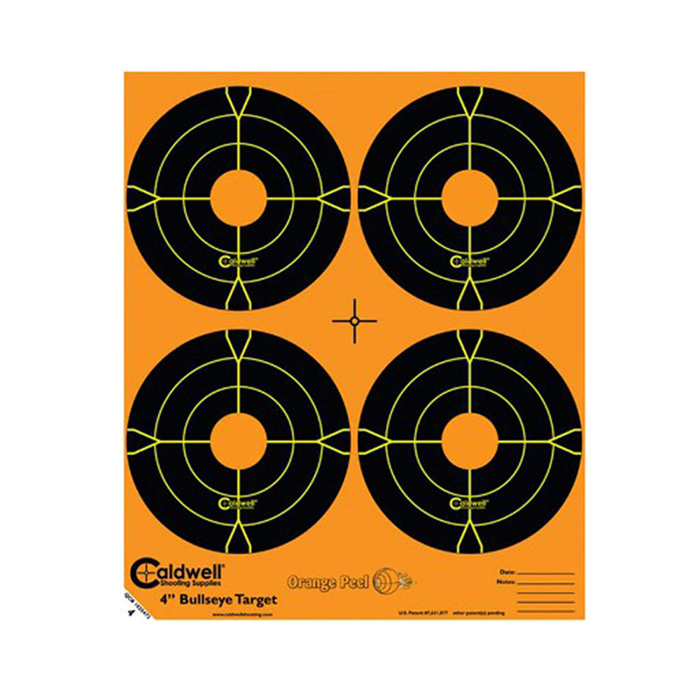 CALDWELL ORANGE PEEL 4 INCH BULLSEYE 5 SHEETS