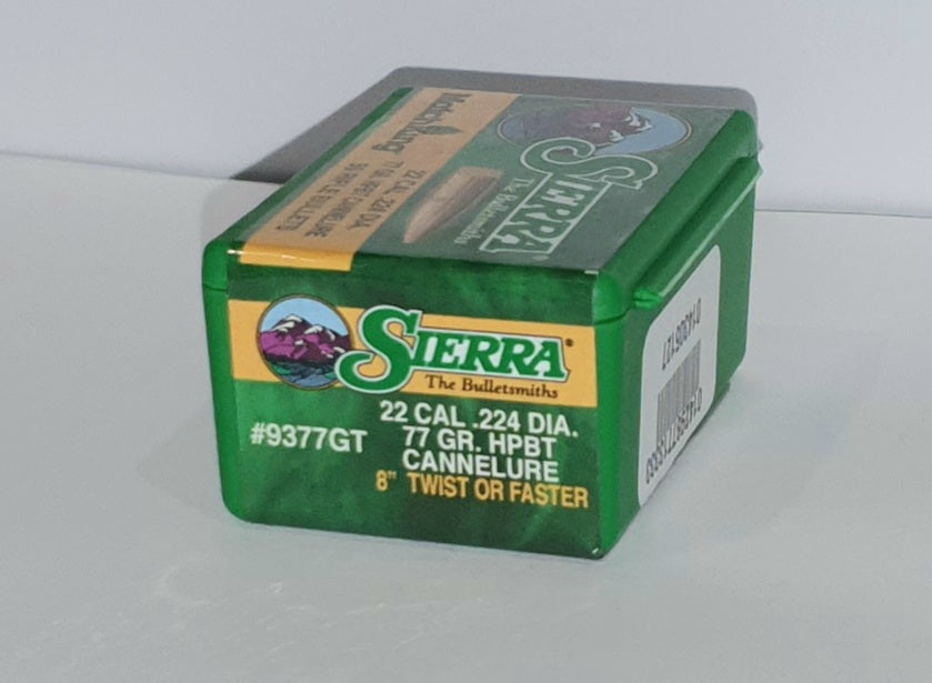 SIERRA 22CAL 77GR MATCH KING HPBT CANNELURE