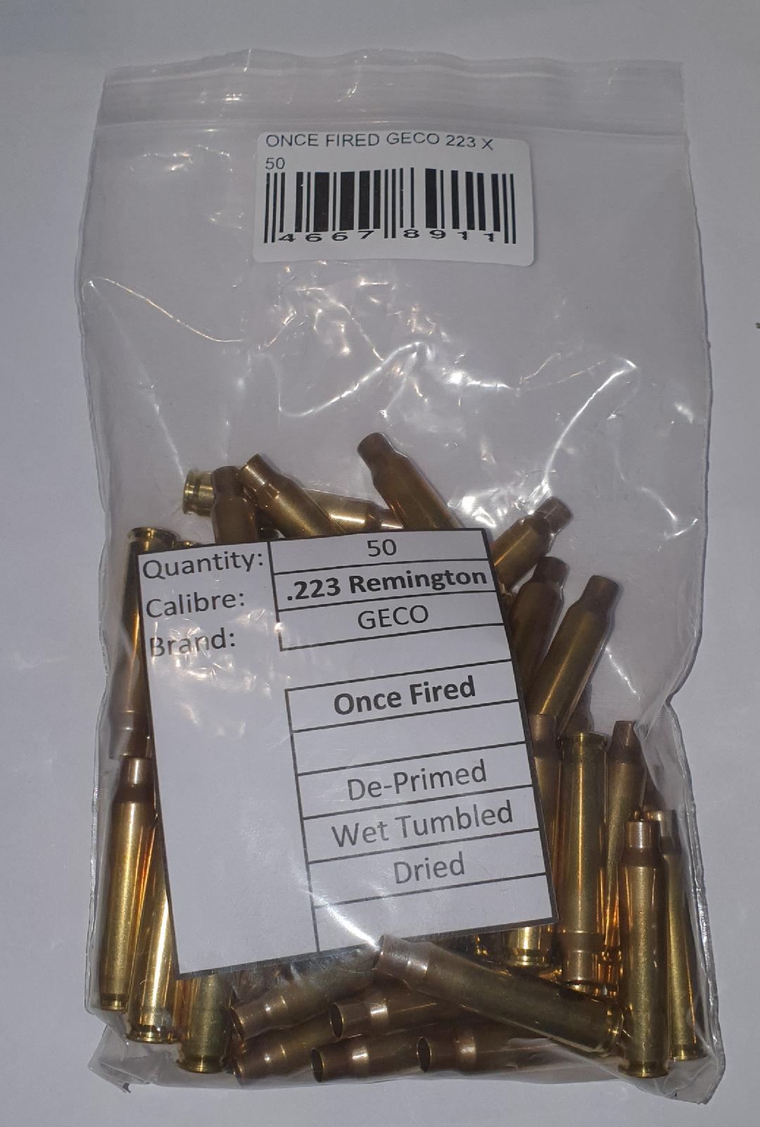 223 ONCE FIRED BRASS X 50