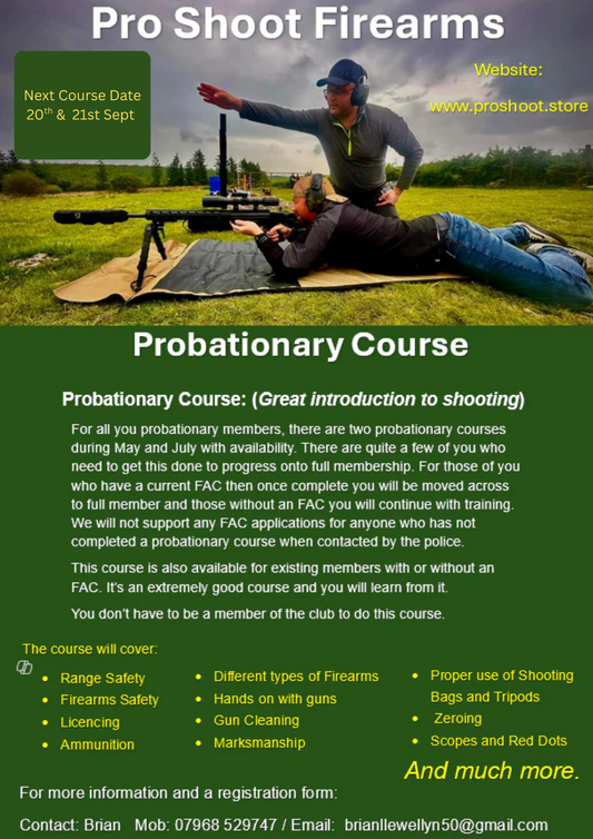 Next Probationary Course 20th & 21st September