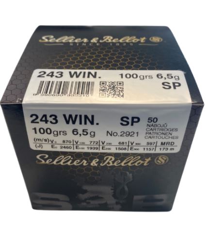 SELLIER & BELLOT .243 WIN 100GR SP (BOX OF 50)