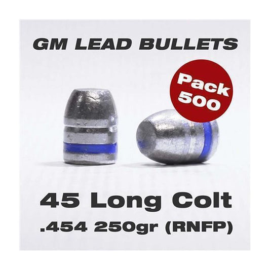 GM LEAD BULLETS .454 250GR (RNFP) PK 500 45LC
