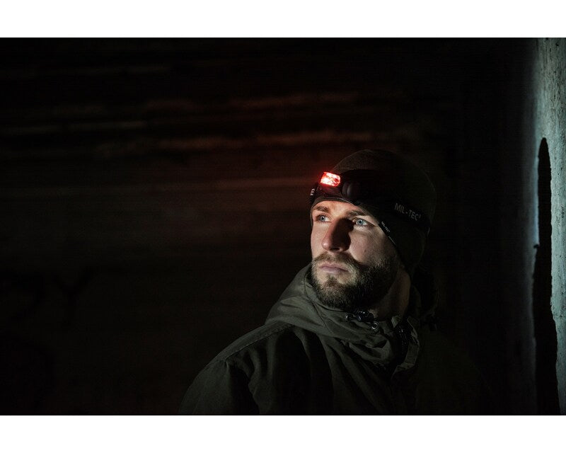 MIL-TEC BLACK LED 4-COLOUR HEADLIGHT