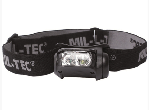 MIL-TEC BLACK LED 4-COLOUR HEADLIGHT