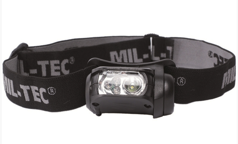 MIL-TEC BLACK LED 4-COLOUR HEADLIGHT