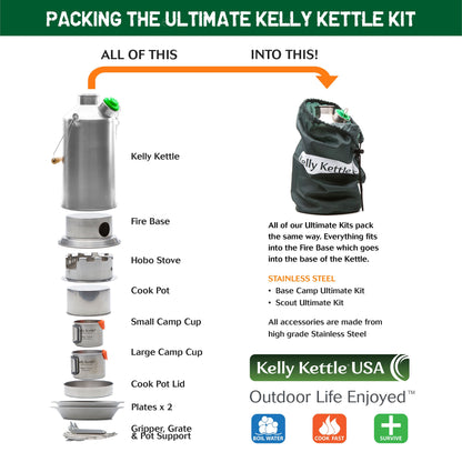 KELLY KETTLE Ultimate 'Scout' Kit (Stainless steel)