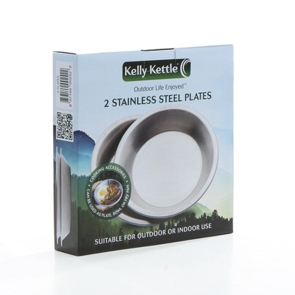 KELLY KETTLE Camping Plate/Bowl set (2 pcs) Stainless Steel