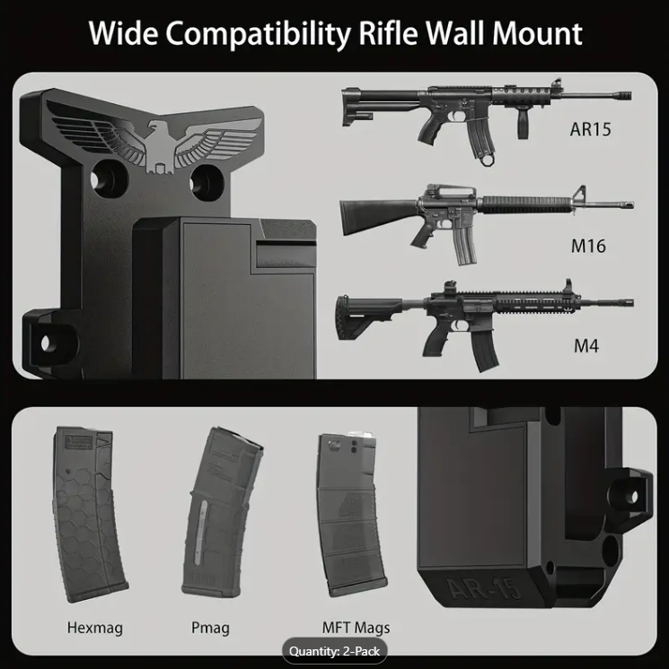 HEAVY - DUTY AR-15 WALL MOUNT WITH EAGLE (2 PIECE)