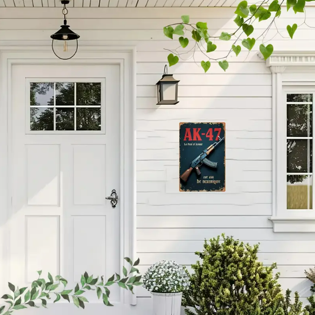 VINTAGE AK-47 METAL SIGN 8"x 12" / 20 x 30 cm