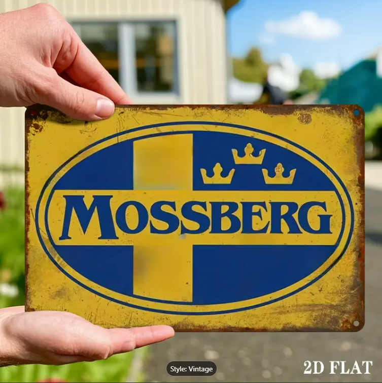 MOSSBERG LOGO VINTAGE SIGN 8" x 12" / 20 x 30 CM