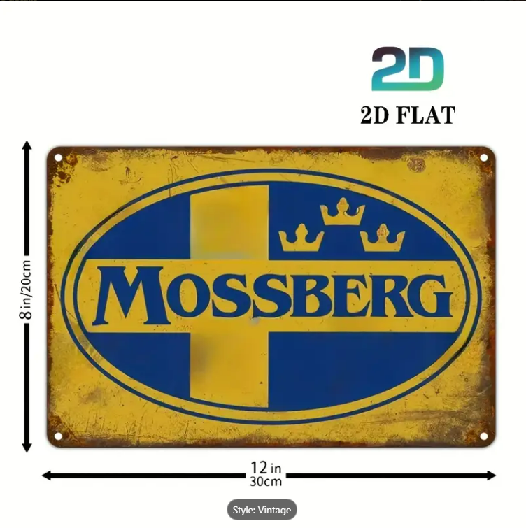 MOSSBERG LOGO VINTAGE SIGN 8" x 12" / 20 x 30 CM