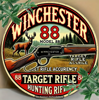 WINCHESTER MODEL 88 VINTAGE ALUMINIUM SIGN 20cm