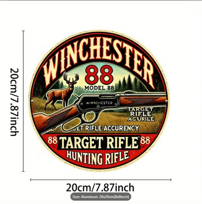 WINCHESTER MODEL 88 VINTAGE ALUMINIUM SIGN 20cm