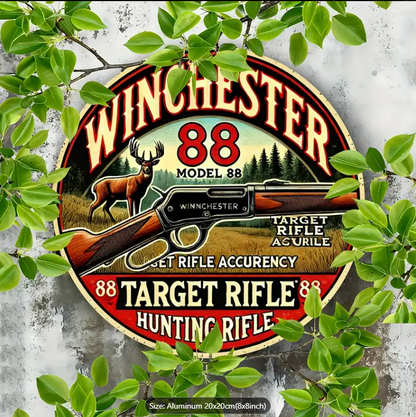 WINCHESTER MODEL 88 VINTAGE ALUMINIUM SIGN 20cm