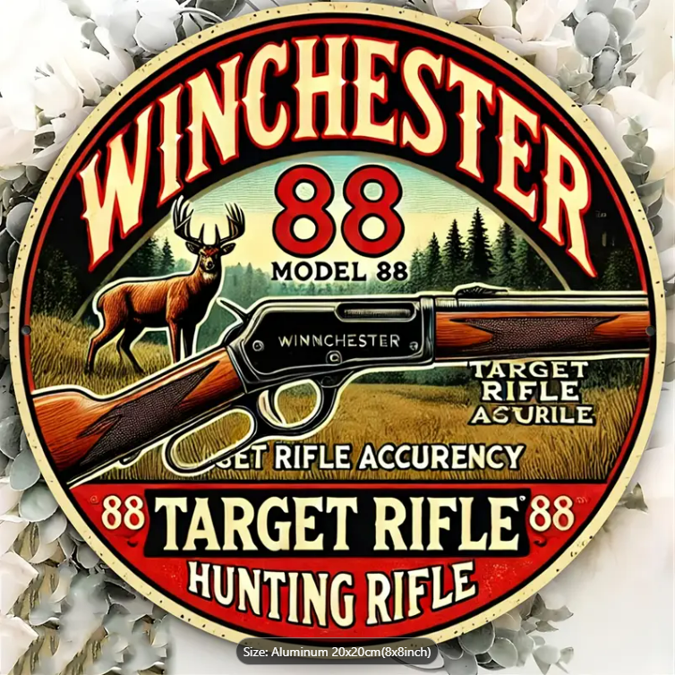 WINCHESTER MODEL 88 VINTAGE ALUMINIUM SIGN 20cm