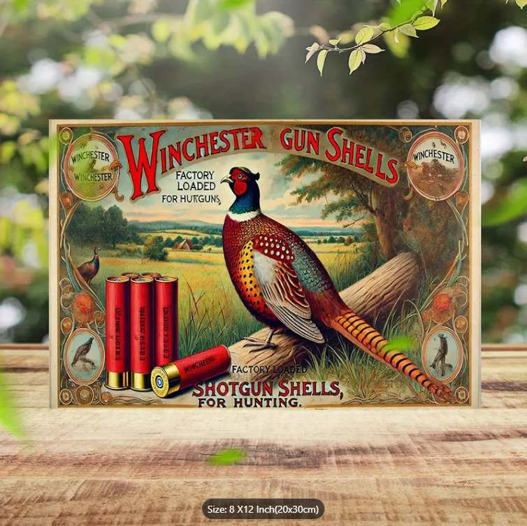 WINCHESTER SHOTGUN AMMUNITION  VINTAGE METAL SIGN