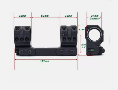 SPUHR LIKE 34MM ONE PIECE TACTICAL MOUNT. 0 MILS