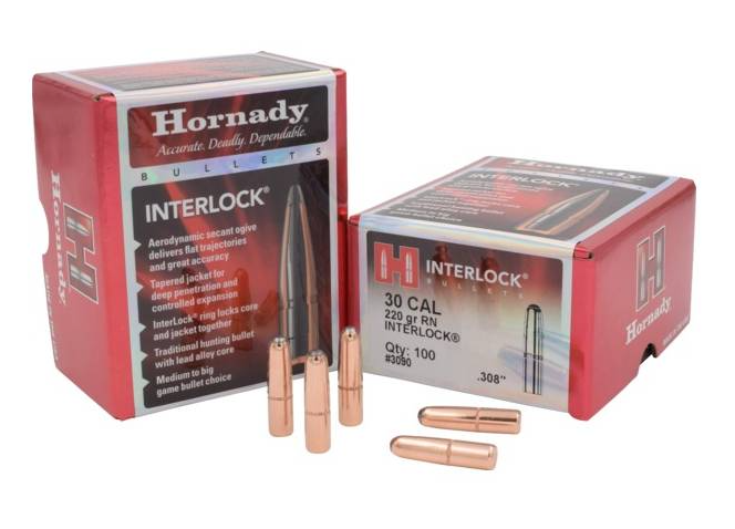 HORNADY 30/ 308 CAL 220 GR INTERLOCK RN