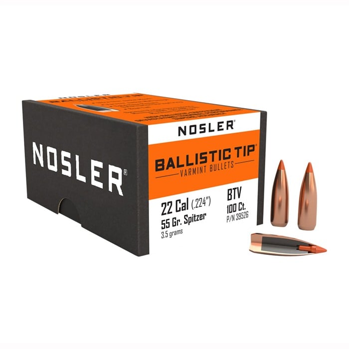 NOSLER 22 CAL 55 GRAIN. BALLISTIC TIP VARMINT