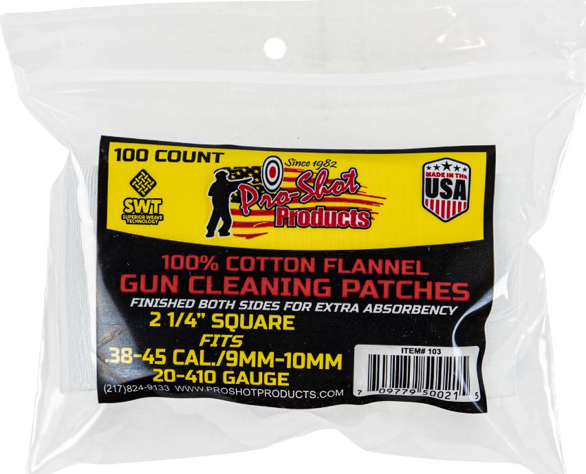 PRO SHOT .38-45 20 .410 GUAGE PATCHES (100)