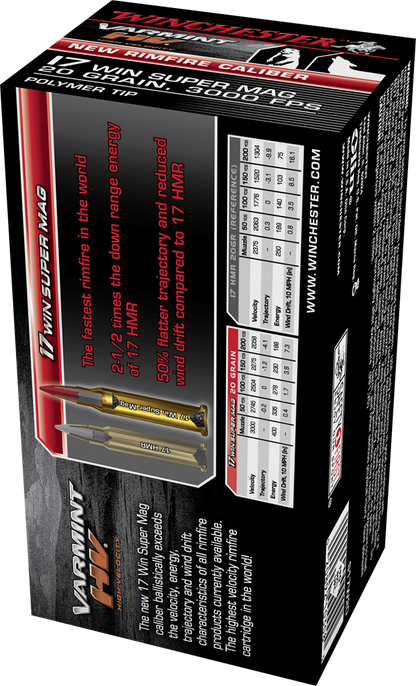 WINCHESTER 17 WSM VARMINT HV POLYMER TIP 20 GRAIN (500 round pack)