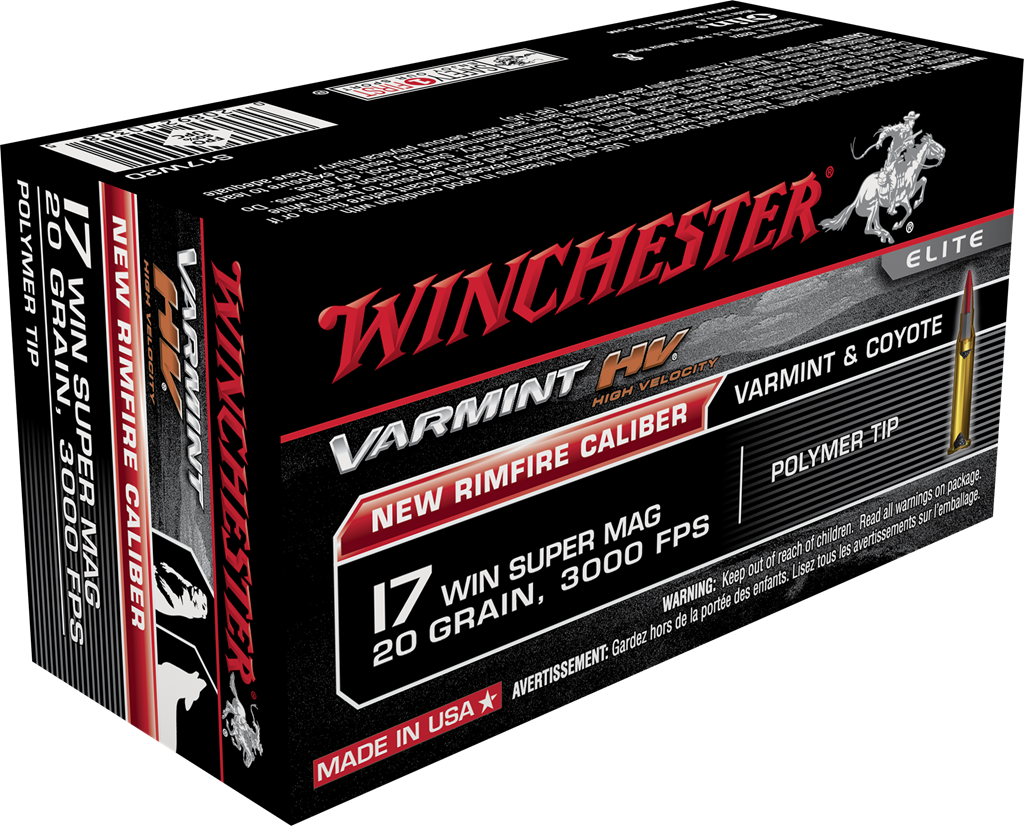 WINCHESTER 17 WSM VARMINT HV POLYMER TIP 20 GRAIN (500 round pack)