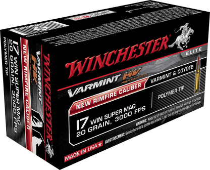 WINCHESTER 17 WSM VARMINT HV POLYMER TIP 20 GRAIN (500 round pack)
