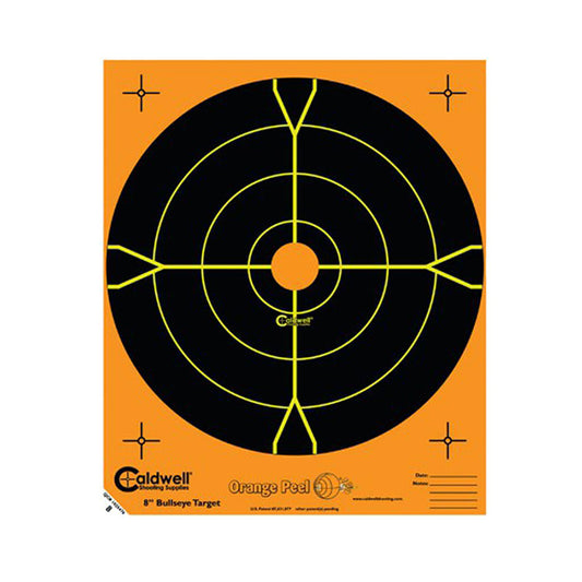 CALDWELL ORANGE PEEL BULLSEYE TARGET 8 INCH 25PK